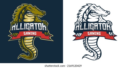 Alligator Sport Mascot Logo Design Stock Vector Royalty Free 2169120429 Shutterstock