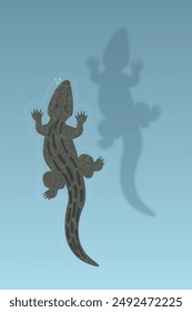 Alligator swimming in clear blue water, vector illustration