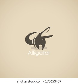 Alligator symbol - vector illustration