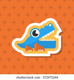 Alligator toy icon , Vector flat long shadow design. Children's toys concept.