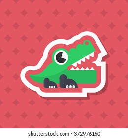 Alligator toy icon , Vector flat long shadow design. Children's toys concept.
