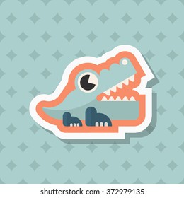 Alligator toy icon , Vector flat long shadow design. Children's toys concept.