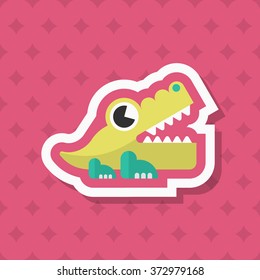 Alligator toy icon , Vector flat long shadow design. Children's toys concept.