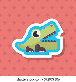 Alligator toy icon , Vector flat long shadow design. Children's toys concept.