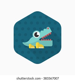 Alligator toy icon , Vector flat long shadow design. Children's toys concept.