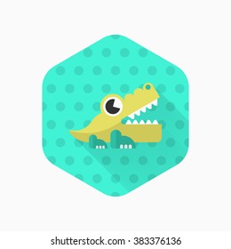 Alligator toy icon , Vector flat long shadow design. Children's toys concept.