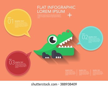 Alligator toy icon , Vector flat long shadow design. Children's toys  infographic,eps10