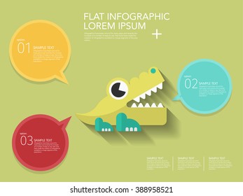Alligator toy icon , Vector flat long shadow design. Children's toys  infographic,eps10