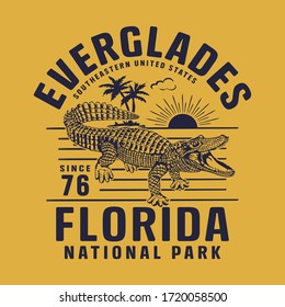 Alligator typography, tee shirt graphics, vectors, sport surf 