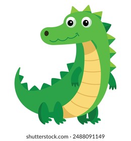Alligator Vector Illustration - Cartoon, Clipart, and Line Art Design. Alligator vector illustration in cartoon, clipart, and line art styles for digital products.
