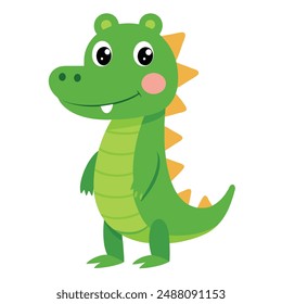 Alligator Vector Illustration - Cartoon, Clipart, and Line Art Design. Alligator vector illustration in cartoon, clipart, and line art styles for digital products.
