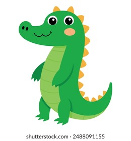 Alligator Vector Illustration - Cartoon, Clipart, and Line Art Design. Alligator vector illustration in cartoon, clipart, and line art styles for digital products.