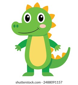 Alligator Vector Illustration - Cartoon, Clipart, and Line Art Design. Alligator vector illustration in cartoon, clipart, and line art styles for digital products.