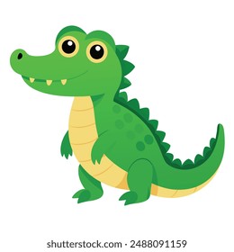 Alligator Vector Illustration - Cartoon, Clipart, and Line Art Design. Alligator vector illustration in cartoon, clipart, and line art styles for digital products.
