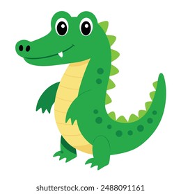 Alligator Vector Illustration - Cartoon, Clipart, and Line Art Design. Alligator vector illustration in cartoon, clipart, and line art styles for digital products.