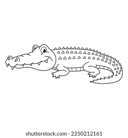 Alligator, Vektorgrafik. Cartoon Alligator. Krokodile Hand ziehen einzeln.