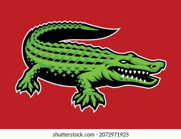 Alligator Vector Mascot, Sports Emblem