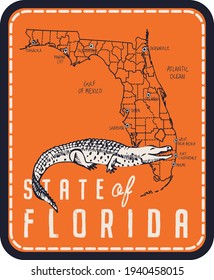 Alligator vector pattern label design.