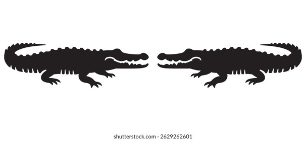 alligator vector silhouette clip art logo illustration.