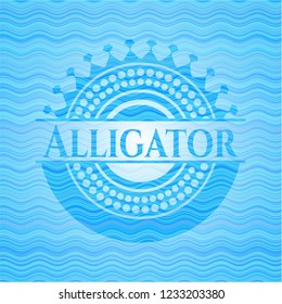 Alligator water representation emblem background.