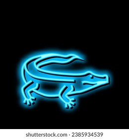 alligator wild reptile neon light sign vector. alligator wild reptile illustration