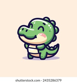 Alligator-Cute-Mascot-Logo-Illustration-Chibi-Kawaii is awesome logo or mascot for any company and bussiness