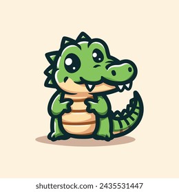 Alligator-Cute-Mascot-Logo-Illustration-Chibi-Kawaii is awesome logo, mascot or illustration for your product, company or bussiness