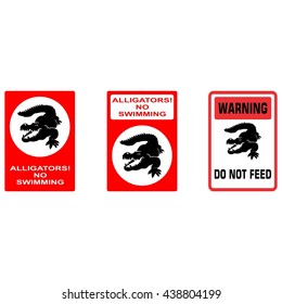 Alligators no swimming sign