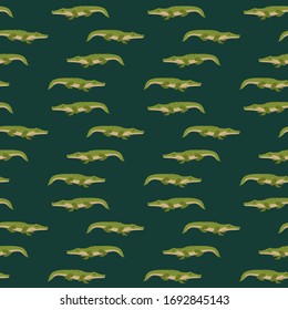 Alligators pattern, illustration, vector on white background