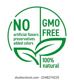 All-in-one label for healthy organic certified food products. No artificial flavors, preservatives, added colors. GMO-free and 100 percent natural