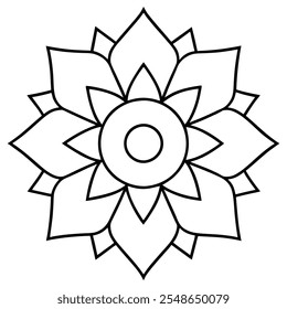 Diseño de mandala todo en uno para colorear libros, creatividad, decoración, moda, papelería, arte digital, manualidades, alivio del estrés y atención plena