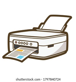 All-in-One-Drucker-Vektorgrafik. Haushaltsgeräte. Drucken Sie aus.