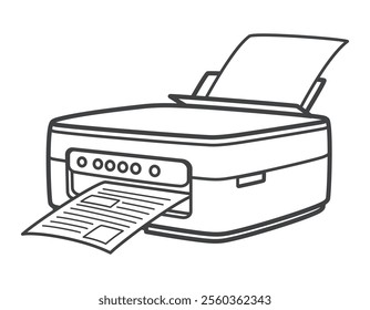 All-in-one printers. Print out. Home appliances. Vector illustration.