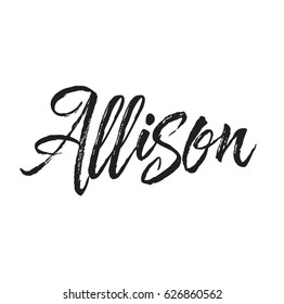 allison, text design. Vector calligraphy. Typography poster. Usable as background.