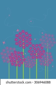 Allium Flowers Landscape Vector