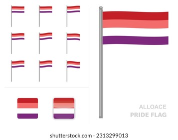 Alloace Marca Pride ondear vectores de aplicación de animación
