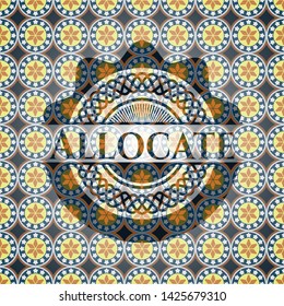 Allocate arabesque emblem background. arabic decoration.