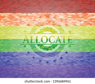 Allocate lgbt colors emblem. Vector Illustration. Mosaic.
