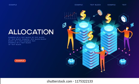 Allocation Concept Modern 3d Isometric Vector Stock Vector (Royalty ...
