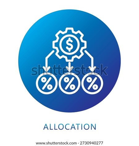 Allocation Gradient Icon, Mini Illustration Relate To Taxation, Financial Reports. Use For Modern Concept, Ui, Ux Web And App Development.