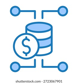 Icono de asignación Ilustración vectorial de diseño de doble tono azul