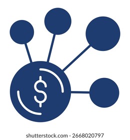 Icono De La Asignación En Diseño Plano Monocromo Azul, Ilustración vectorial