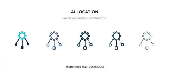 allocation icon in different style vector illustration. two colored and black allocation vector icons designed in filled, outline, line and stroke style can be used for web, mobile, ui