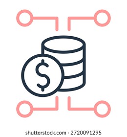 Ilustración vectorial de diseño de color de línea de ícono de asignación