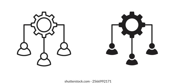 Allocation icons in outline and fill. vector illustration for ui.