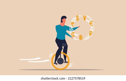 Allocation investment and financial expertise digital banking. Gold fund professional management vector illustration concept. Balance capital budget and asset money. Currency stock investor and trade