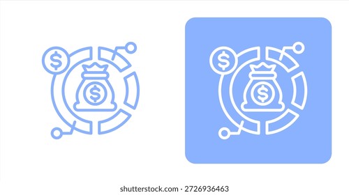 Línea de asignaciónColor de dos tonos e ilustración de icono de fondo contrastante