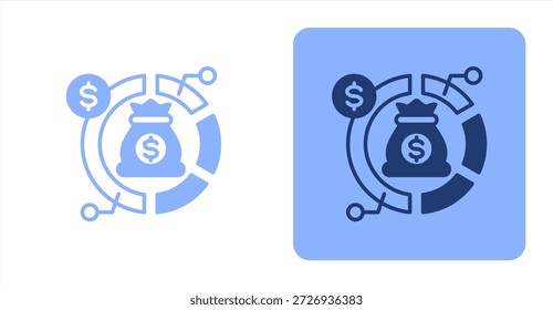 Asignación mixta Color de dos tonos e ilustración de icono de fondo contrastante