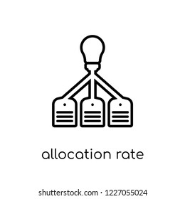 allocation rate icon. Trendy modern flat linear vector allocation rate icon on white background from thin line Allocation rate collection, outline vector illustration