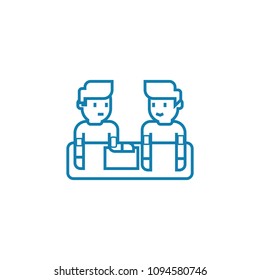 Allocation of responsibilities linear icon concept. Allocation of responsibilities line vector sign, symbol, illustration.